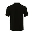 thumbnail image 5 of USNSM Men's Quarter Zip Shirts Short Sleeve Casual Ribbed Knitted Golf Shirt Solid Color Summer Beach Slim Fit Tops Black XXL, 5 of 9