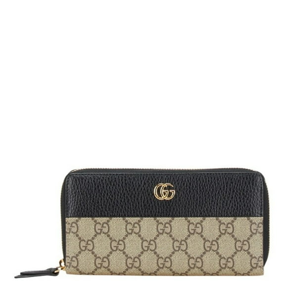 Pre-Owned Gucci GG Supreme Double G Two-Tone Long Wallet with Round Zipper, 456117,... (Good)