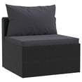 thumbnail image 4 of vidaXL 11 Piece Patio Lounge Set with Cushions Poly Rattan Black, 3059497, 4 of 11