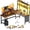 59inch-Rustic Brown, variant on L Shaped Gaming Desk with Hutch, Reversible Corner Computer Desk with Storage Shelves, Gaming Desk with Pegboard, LED Lights, Keyboard Tray and Storage Bag-59inch-Rustic Brown