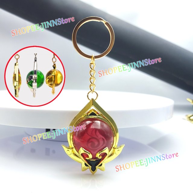 - JN-GENSHIN IMPACT Sumeru Mondstadt lnazuma Liyue Snezhnaya 7 Elementos Visión Bola De Vidrio Transparente Llavero Disfraces Accesorios