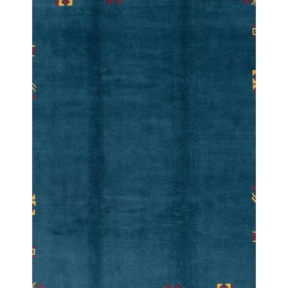 Ahgly Company Indoor Rectangle Abstract Teal Green Abstract Area Rugs, 2' x 3'