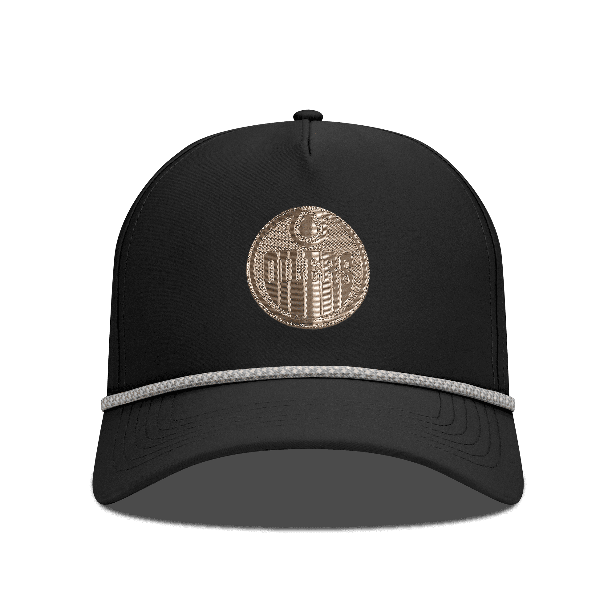 Men's Levelwear Black Edmonton Oilers Gordon Copper Insignia Vented Adjustable Hat