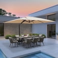 thumbnail image 4 of PURPLE LEAF 10' X 13' Large Windproof Rectangle Outdoor Cantilever Umbrella, Aluminum Offset Umbrella with 360°Rotation & Tilt Adjustable for Patio Garden Pool,Beige, 4 of 12
