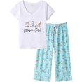 thumbnail image 1 of Women's Capri Pajama Sets Plus Size Sleepwear 2 Piece Ladies Sleep Set,White, 1 of 5