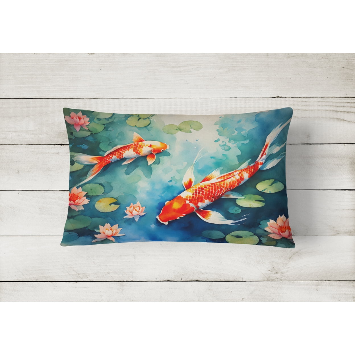 Koi Fish Throw Pillow 12 in x 16 in