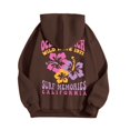 thumbnail image 4 of larppty Puff Print Lettering Oversized Full Zip Hoodie with Pocket - Y2K Preppy Pullover for Women Teens Girls（Brown，M）, 4 of 4