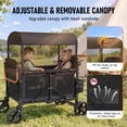 thumbnail image 3 of TouHeart Wagon Stroller for 4 Kids, Foldable 4-Seater Stroller Wagon with Canopy, 5-Point Harness, Adjustable Push-Pull Handle, Removable Seats, Black, 3 of 15