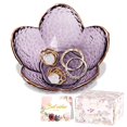 thumbnail image 1 of Bandeja para joyas Binoster de vidrio morado en forma de flor 9 x 9 x 4 cm, 1 of 9