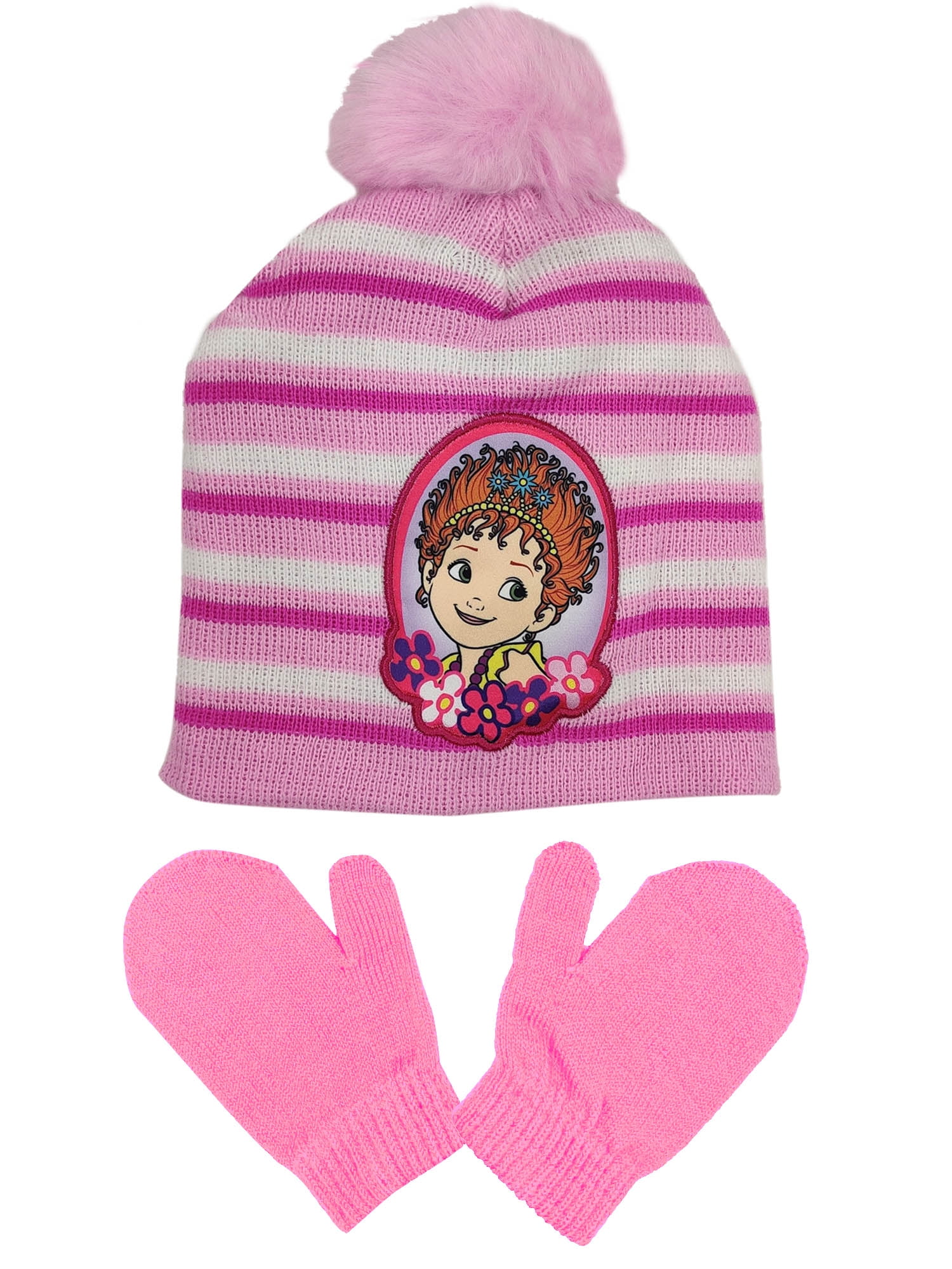 Details about   Disney Minnie Mouse Knit Beanie Hat & Mitten Set Pink Black Pom Pom Girls Gift 