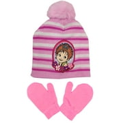 Toddler Girls Disney Fancy Nancy Knit Beanie Hat Pom-Pom & Mittens 2-PC Set