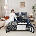 thumbnail image 4 of Feelyou Farmhouse Camping Adult Full Size Comforter Sets, Blue Plaid Bedding Sets, 3pcs, 4 of 8