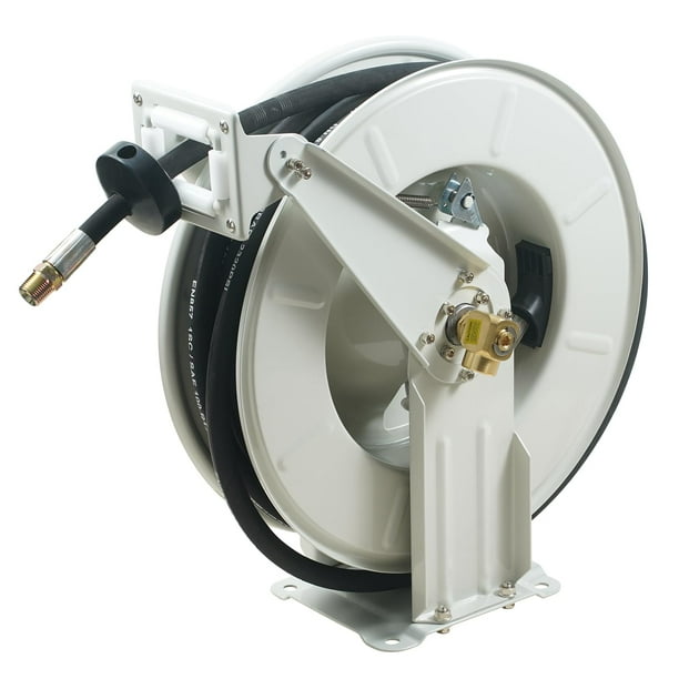 Carrete de manguera de combustible VEVOR de 1/2 x 50 pies retráctil con manguera de 2300 PSI