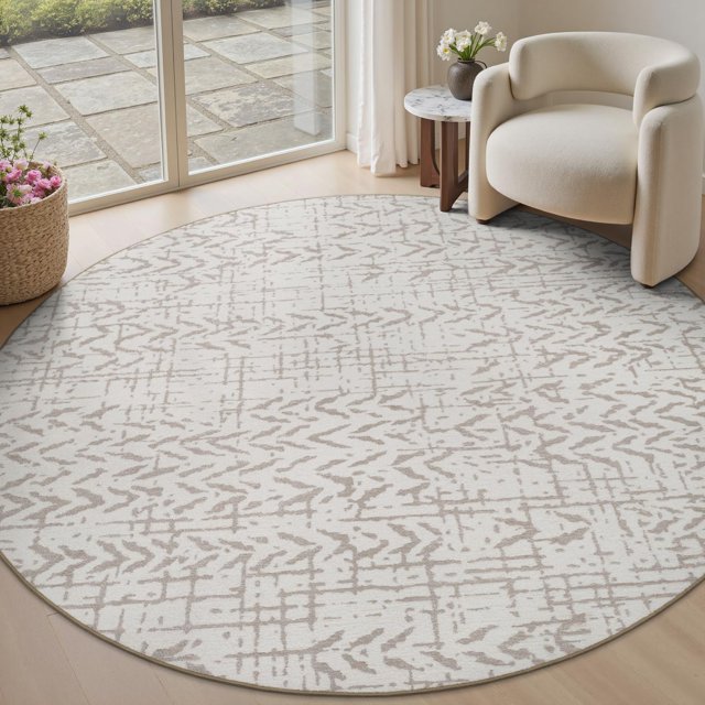 Area Rug x Rugs for Living Room Bedroom High Low Textu Jacquard Boho Neutral Carpet - Non Slip Machine Washable Rug Dining Nursery Living Room Farmhouse Rug