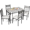 thumbnail image 2 of Costway Juego de Mesa de Comedor de 5 Piezas con Sillas Tapizadas con Encimera de Mármol Maco de Metal Ahorra Espacio Juego de Mubles Moderno, 2 of 10