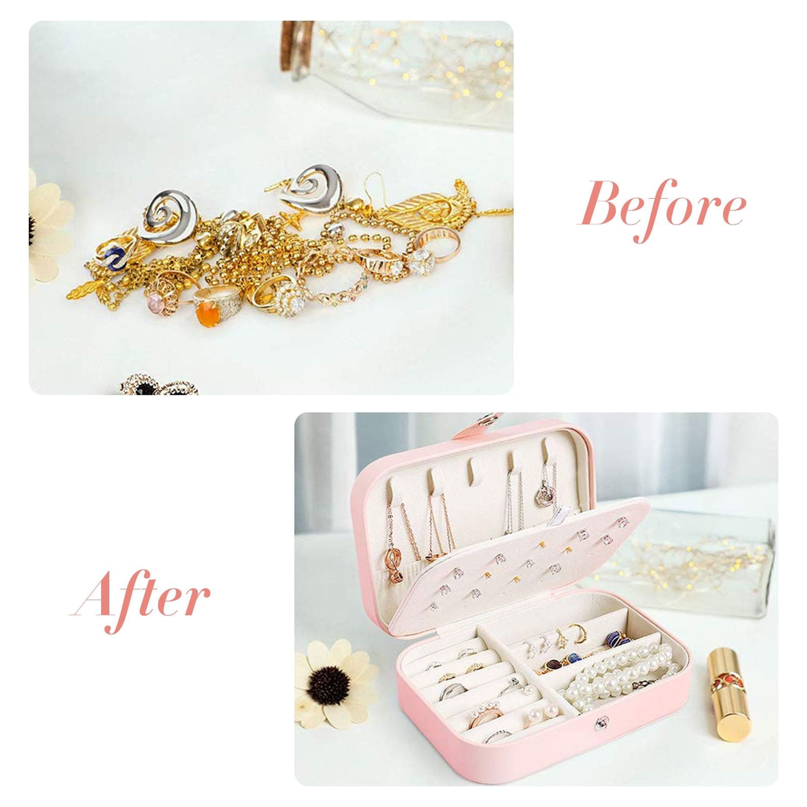 Portable Jewelry Storage Box Candy Color Travel Storage Organizer Jewelry  Case Earrings Necklace Ring Jewelry Organizer Display