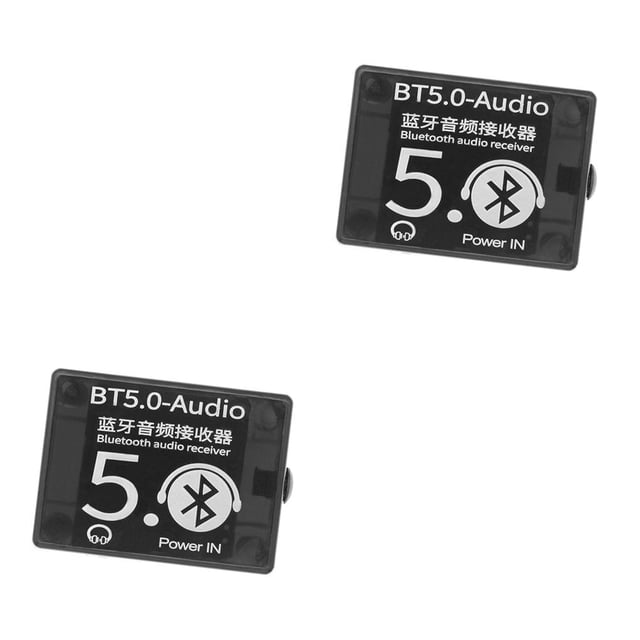 Tholdsy Receptor de audio Bluetooth V5.0 Placa decodificadora de música estéreo Módulo amplificador de música portátil USB, negro, con estuche 1# 2piezas