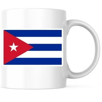Cuba World Flag Coffee Mug - Cuban Pride - 11 Ounce Coffee Mug - Printed On Both Sides - Choose from Over 100 Countries - Microwave & Dishwasher Safe - White Handle & Interior - BMCM00854
