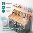 thumbnail image 2 of 2-Tier Washer and Dryer Countertop with Storage Shelves & Non-Slip Pads, Laundry Room Organizer Countertop Set, Oak, 2 of 6