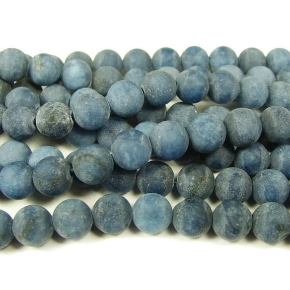 8mm 15.5 Inches Dark Grayish Blue Jade Matte Round Beads Genuine Gemstone Natural Jewelry Making