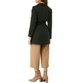 thumbnail image 3 of Abrigo largo de mujer elegante con solapa y cinturón en negro, talla XS, 3 of 7