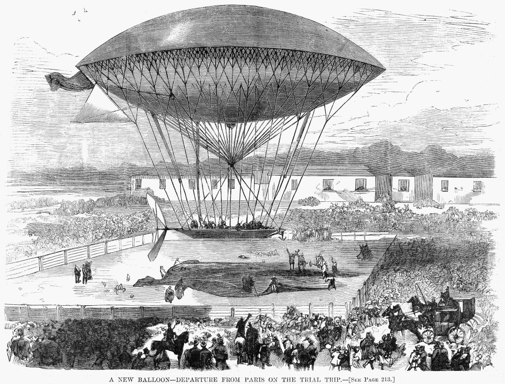 French Balloon 1872 Nthe Balloon Invented By Dupuy Du LMe Which Flew
