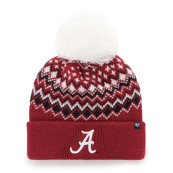 Women's '47 Crimson Alabama Crimson Tide Elsa Cuffed Knit Hat with Pom