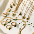 thumbnail image 2 of Pulseras de cadena de oro para mujer, pulsera con dijes de cristal y corazón de circón delicado, pulsera de eslabones ajustable, joyería para mujer, cumpleaños, madre, regalo del día de San Valentín, verde JM, 2 of 2