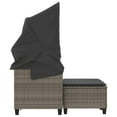 thumbnail image 6 of vidaXL Patio Sofa 2-Seater with Canopy and Stools Gray Poly Rattan, 6 of 10
