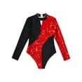 thumbnail image 6 of YEAHDOR Kid Girls Gymnastic Leotard Long Sleeve Sparkly Sequins Ballet Dance One Piece Outfit, 6 of 7