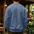 thumbnail image 4 of Men's Solid Color Crewneck Sweatshirt Casual Thermal Long Sleeve Pullover Fall Winter Warm Fashion Tops Navy 2XL, 4 of 6