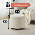 thumbnail image 2 of PetFurnishn  Home Decor Round Ottoman with Storage, Round Vanity Chair Stool Ottoman Pouf with Storage for Living Room and Bedroom, Boucle White, 2 of 7