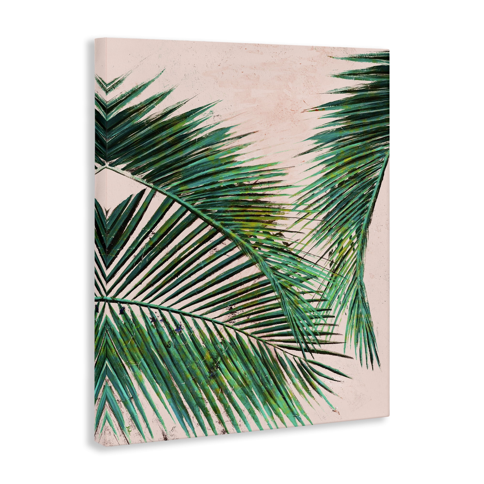 Stupell Industries Flowing Palms on Pink Botanical & Floral Painting Gallery Wrapped Canvas Art Print Wall Art, 30 x 40