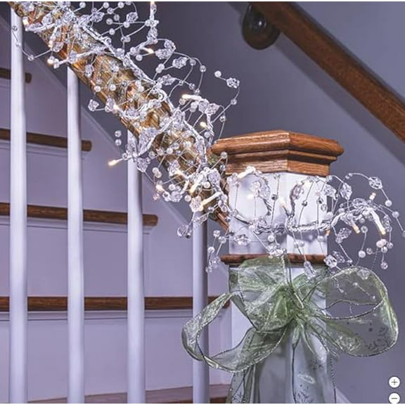 GE StayBright 9’ LED Glitter Gem Garland 1784863 /Warm White