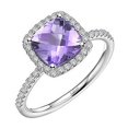 thumbnail image 3 of Lafonn Aria Sterling Silver Platinum Plated Lassire Amethyst and Simulated Diamonds Womens Ring, 3 of 5