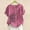 Hot Pink, variant on ALLLIST Womens Tops Under $10 Green Short Sleeve Floral Crew Neck Embroidery Button Blouses Casual T Shirts for Women