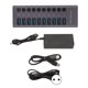 thumbnail image 1 of Divisor de concentrador USB 3,0 de 10 puertos, fuente de alimentación independiente, carga, transferencia de datos, concentrador Usb alimentado, 100-240V, enchufe europeo, 1 of 1