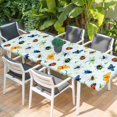 thumbnail image 2 of Spring Butterfly Dragonfly Table Cloths for 8 Foot Rectangle Tables, Rustic Botanical Floral Teal Green Patio Waterproof Elastic Fitted Tablecloths, Washable Rectangular Table Cover for Camping, 2 of 8