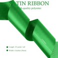 thumbnail image 2 of Green Satin Ribbon, 4 Inches x 25 Yards Solid Fabric Ribbons for Gift Wrapping, Flower Bouquet, Crafts and Wedding Party Decoration, 2 of 6