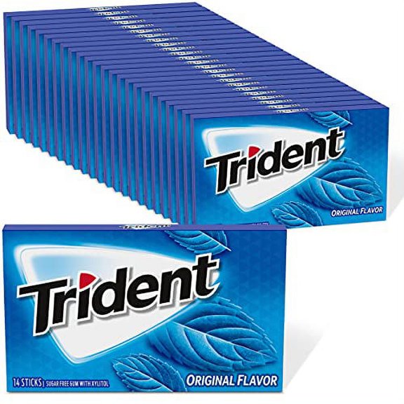 Trident Original Flavor Sugar Free Gum, 24 Packs of 14 Pieces (336 Total Pieces)