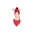 thumbnail image 5 of BLISSFUL STEP Women's High Block Heels Pointed Toe Ankle Strap Dress Shoes​ Red 10, 5 of 8