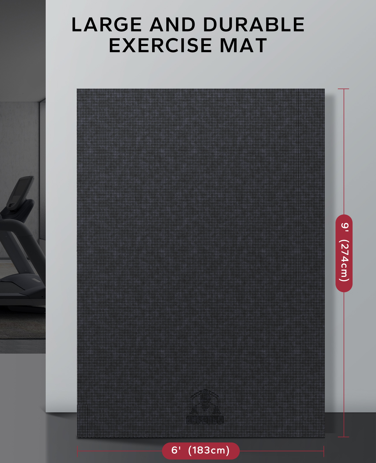 HAPBEAR Extra Large Exercise Mat - 9'x6'x8mm (1/3 inch) - Non-Slip ...