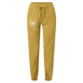 thumbnail image 3 of Womens Cargo Pants With Pockets Minimalist Spring Summer Solid Color Pants With Printed Pockets Drawstring Baggy Pants Women Yellow XL, 3 of 3