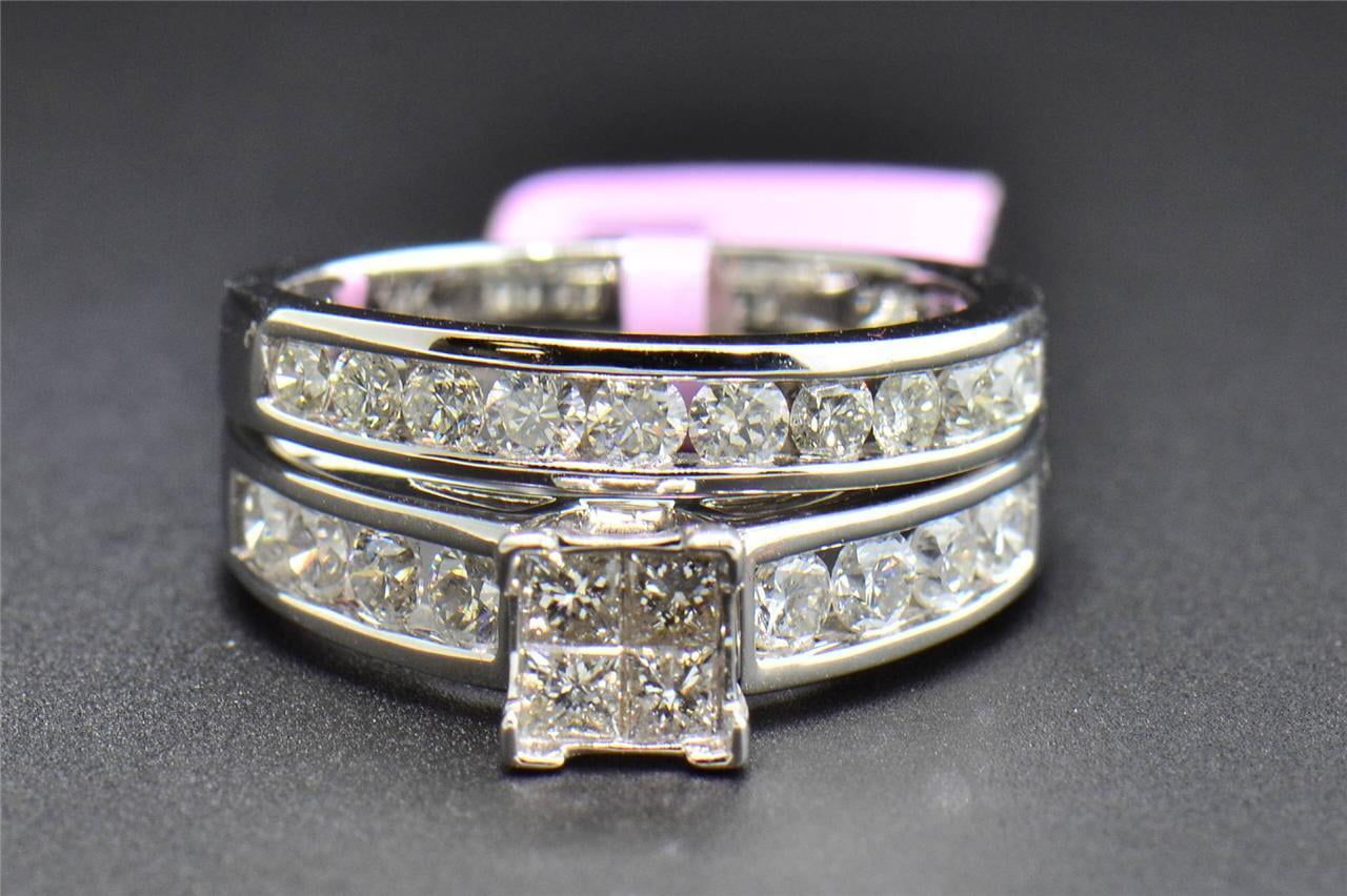 Jewelry for less Jewelry For Less - Diamond Bridal Set 14K White Gold Princess