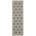 thumbnail image 2 of SAFAVIEH Courtyard Allison Geometric Bordered Indoor/Outdoor Runner Rug, 2'4" x 14', Anthracite/Beige, 2 of 8
