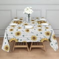 thumbnail image 3 of White Sunflower Letter Pattern Square Tablecloth,Waterproof Square Table Cover,Wipeable Spillproof Washable Table Cover for Home Kitchen Party Decor 60"x60"(152x152cm), 3 of 6