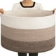 thumbnail image 1 of OIAHOMY Cesta de almacenamiento extra grande, cesta tejida de 23 x 13 pulgadas para sala de estar, cesta tejida redonda para ropa, cesta de lavandería para almohada, color marrón degradado, 1 of 5