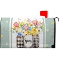 thumbnail image 1 of Spring Mailbox Covers Magnetic Floral Mailbox Cover Flowers Mailbox Wraps Magnetic Standard Size 21x18 Inch Tulips Jar Decorative Mailboxes for Outside Garden Yard Farmhouse Buffalo Plaid, 1 of 6