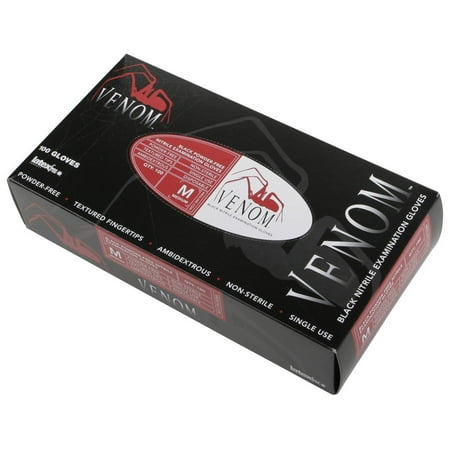 

Medline Venom Non-Sterile Powder-Free Nitrile Exam Gloves Black Medium-1000 Each