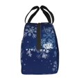 thumbnail image 7 of Lafuoo Christmas Blue Pattern Portable Aluminum Foil Thickened Insulation Lunch Bag, Waterproof Zipper Lunch Bag Suitable for Men and Women-One Size, 7 of 7